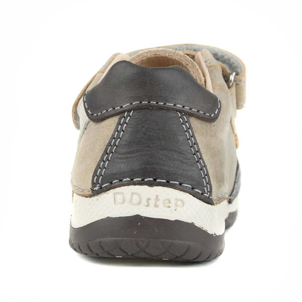 D.D. Step toddler boy shoes beige with yellow and white stripe size US 4-8