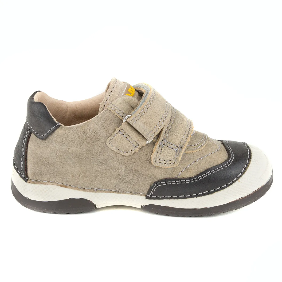 D.D. Step toddler boy shoes beige with yellow and white stripe size US 4-8