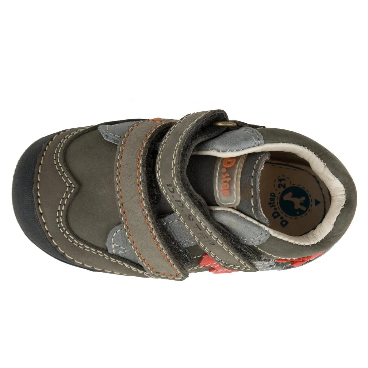 D.D. Step toddler boy shoes brown and grey with numbers size US 4-8