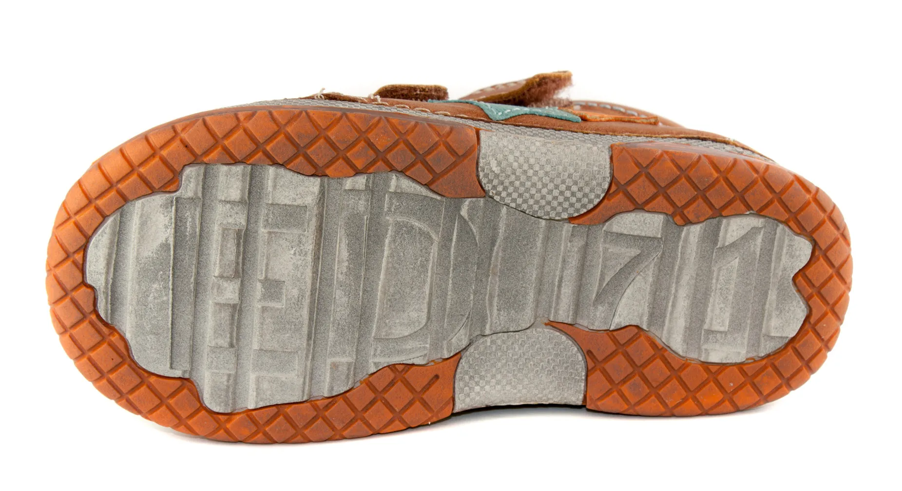 D.D. Step toddler boy shoes brown with blue and orange star size US 4-8