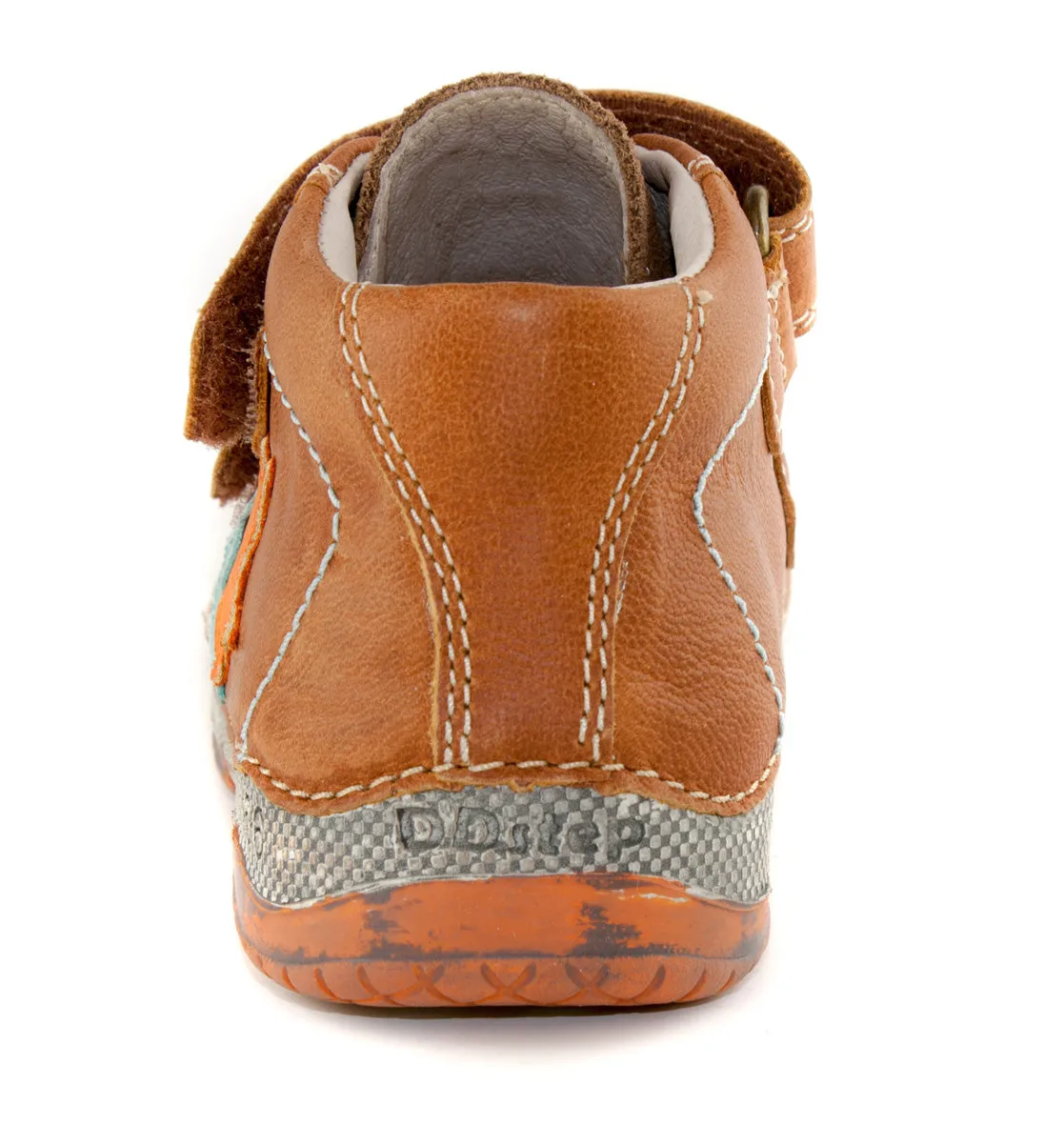 D.D. Step toddler boy shoes brown with blue and orange star size US 4-8