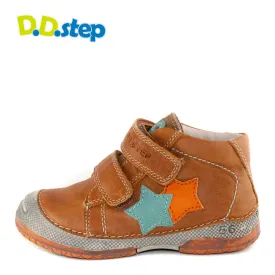 D.D. Step toddler boy shoes brown with blue and orange star size US 4-8
