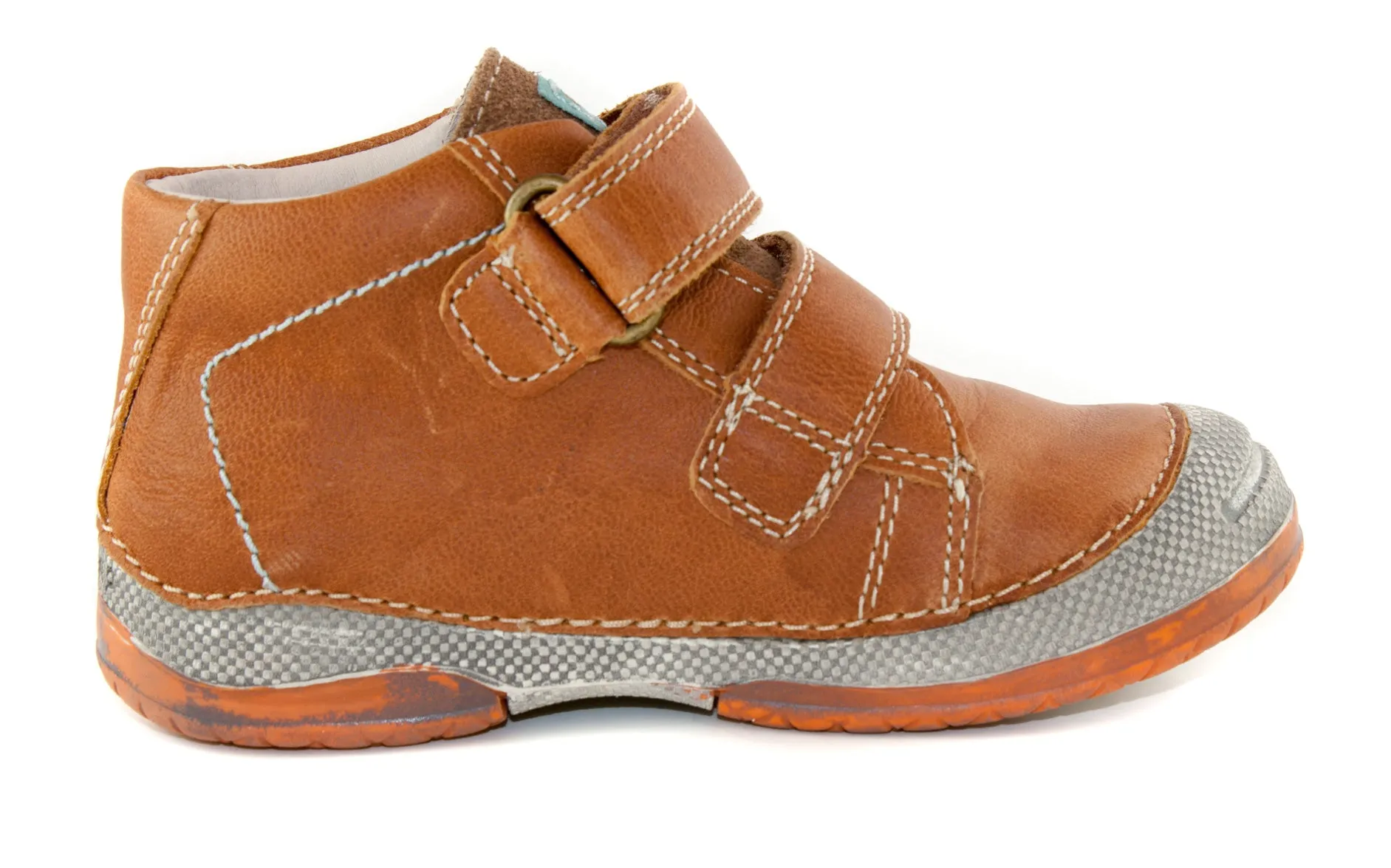 D.D. Step toddler boy shoes brown with blue and orange star size US 4-8
