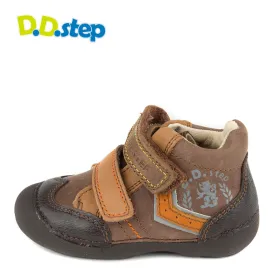 D.D. Step toddler boy shoes brown with orange stripe size US 4-8