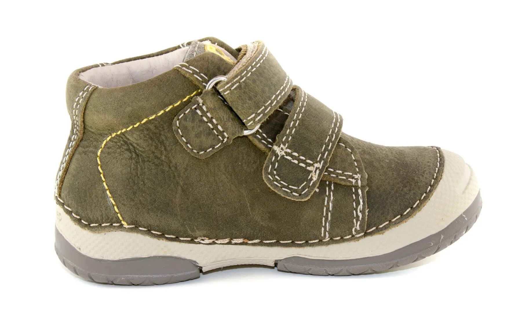 D.D. Step toddler boy shoes khaki with yellow and orange star size US 4-8