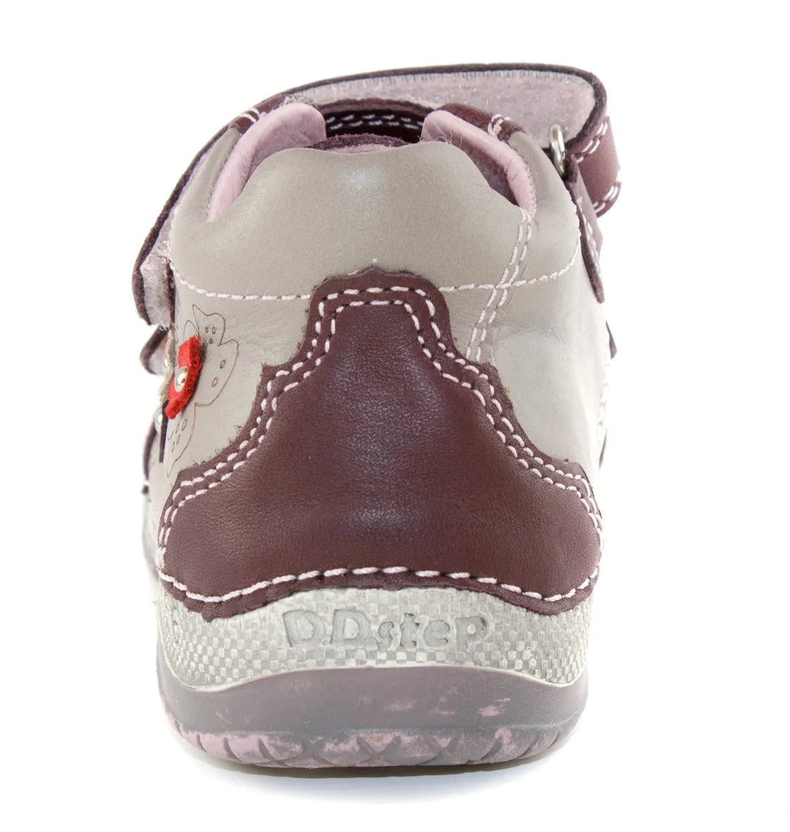 D.D. Step toddler girl shoes grey and mauve with drawings and flowers size US 4-8