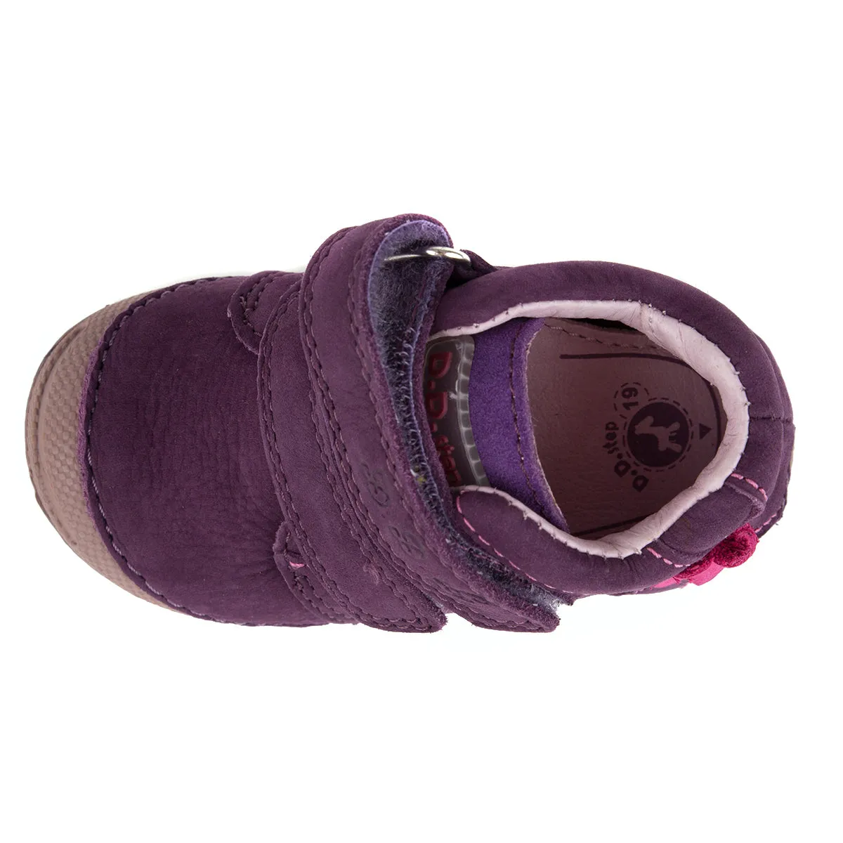 D.D. Step toddler girl shoes mauve with flower size US 4-8