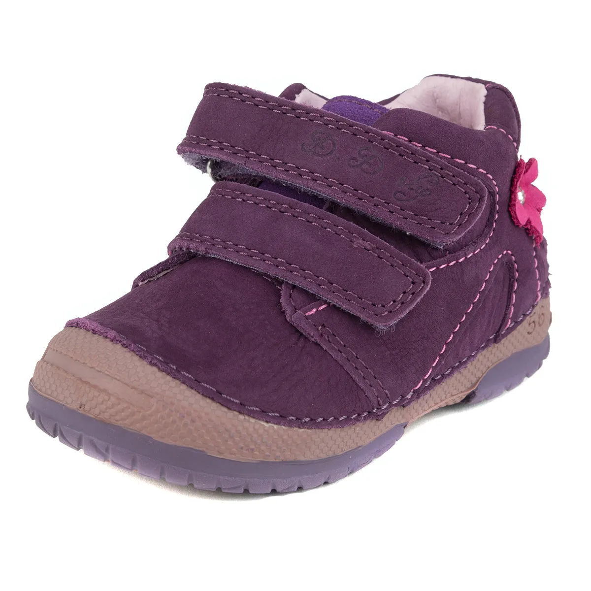 D.D. Step toddler girl shoes mauve with flower size US 4-8