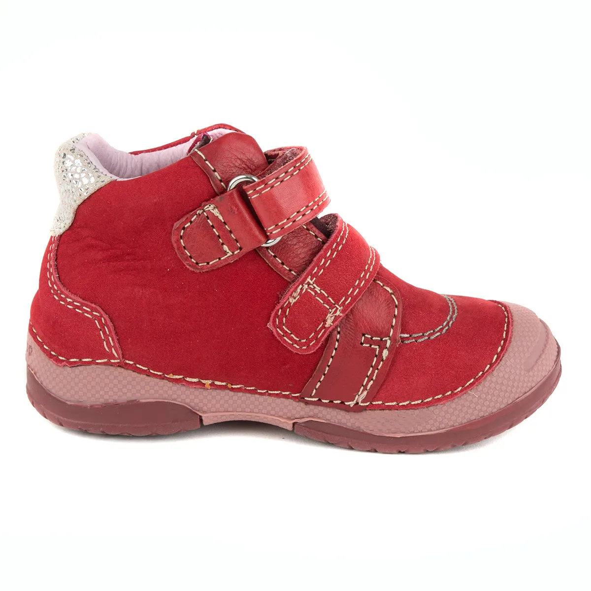 D.D. Step toddler girl shoes red with silver heart size US 4-8