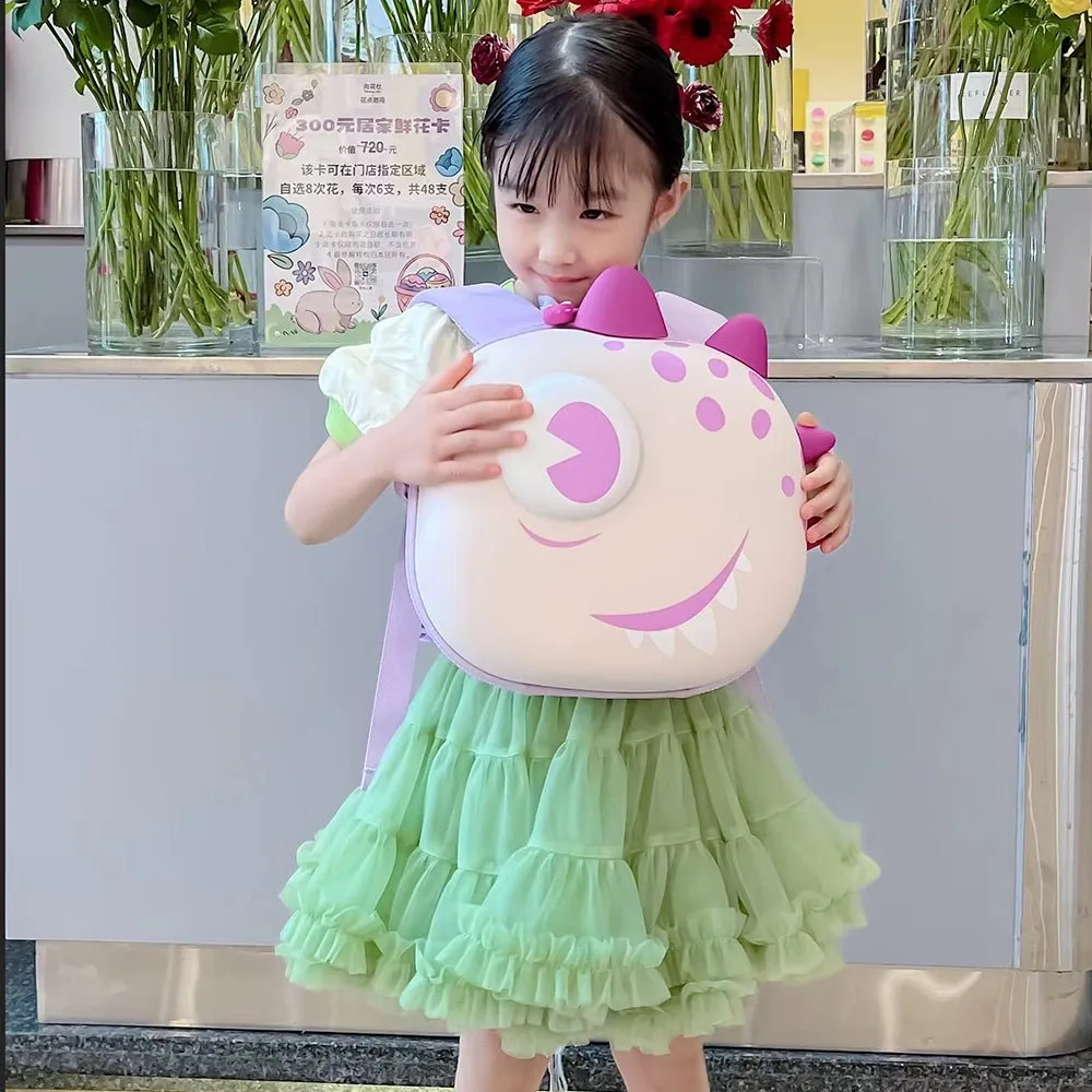 Dewy the Smiley Monster, 3d Lightweight Ergo Backpack for Toddlers and Kids 