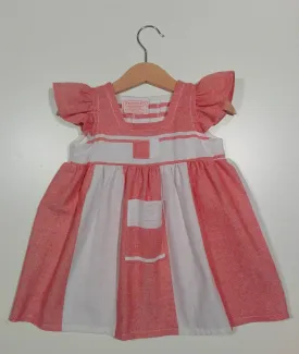 Dress with curled sleeve in cotton Puglia