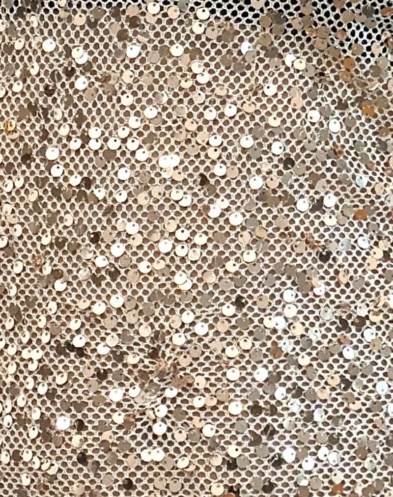 Dudley Vest Top in Sequin Mesh Gold