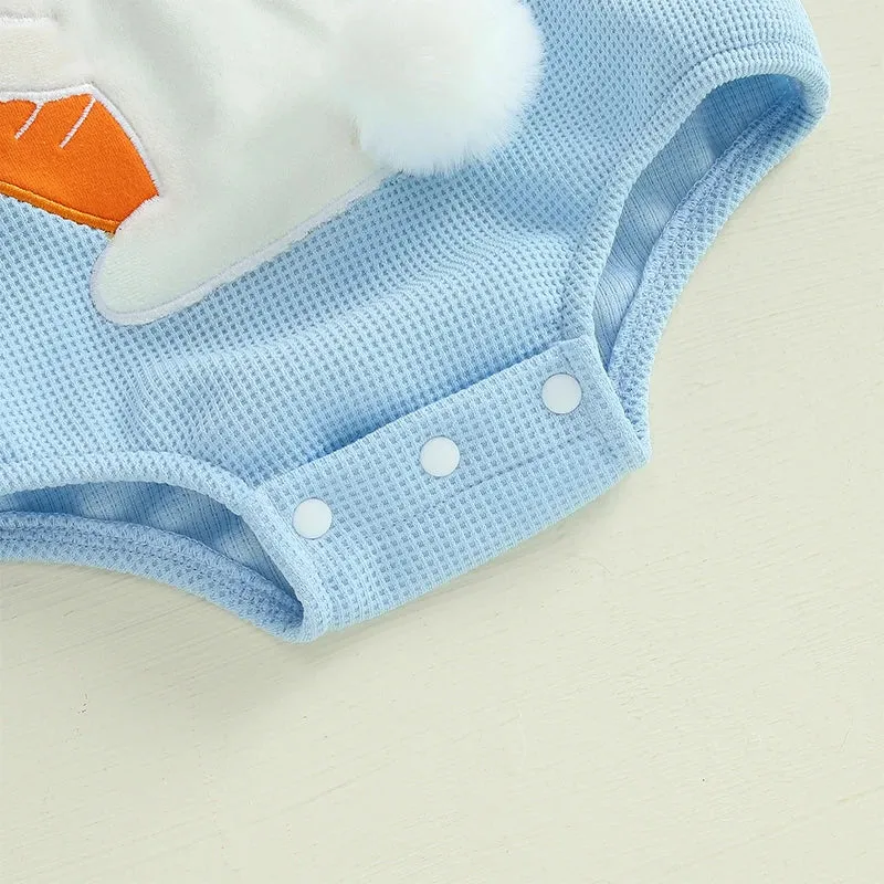 Easter Bunny Baby Suits and Caps Embroidered Romper with Hat 2Pcs Sets
