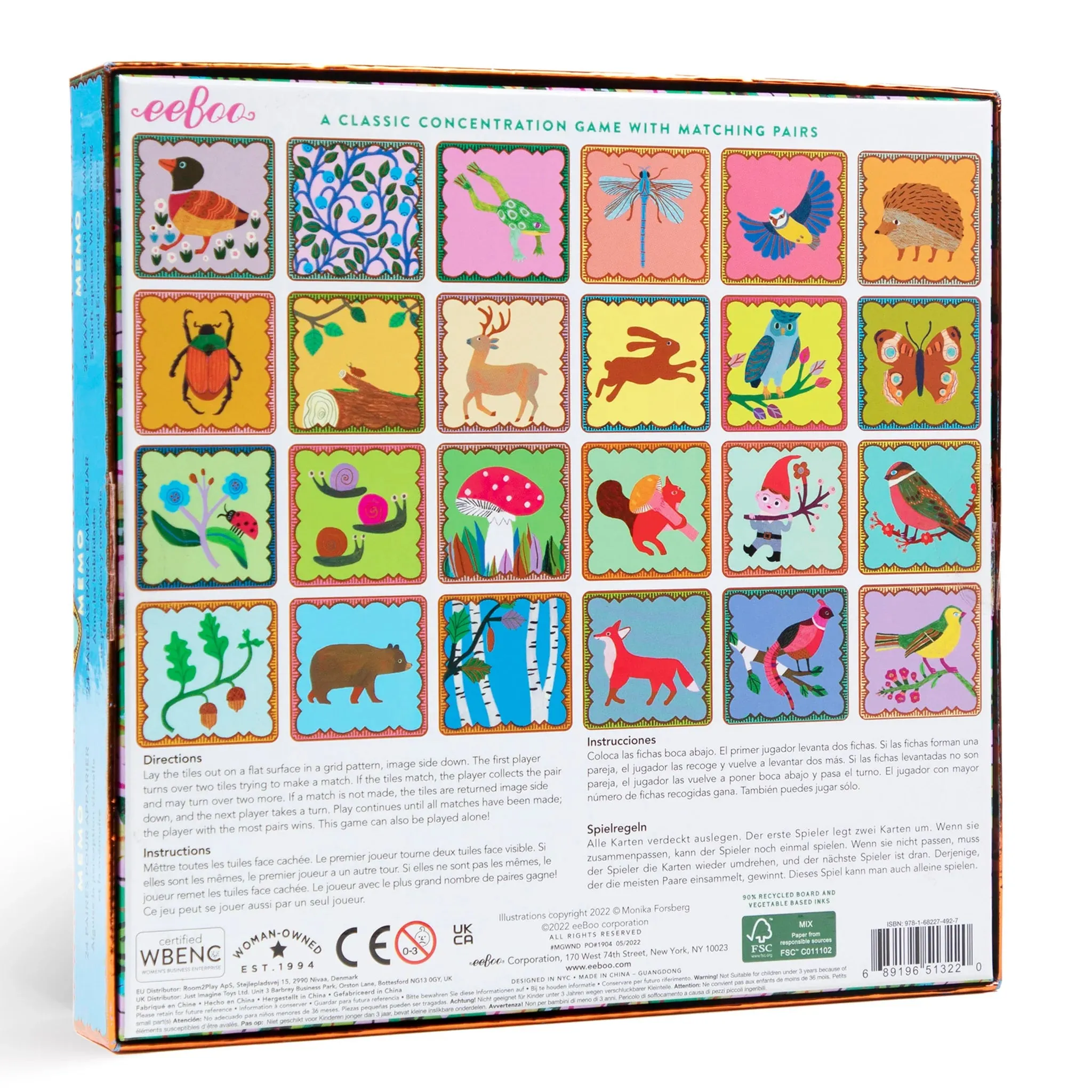 Eeboo | Shiny Woodland Memory & Matching Game