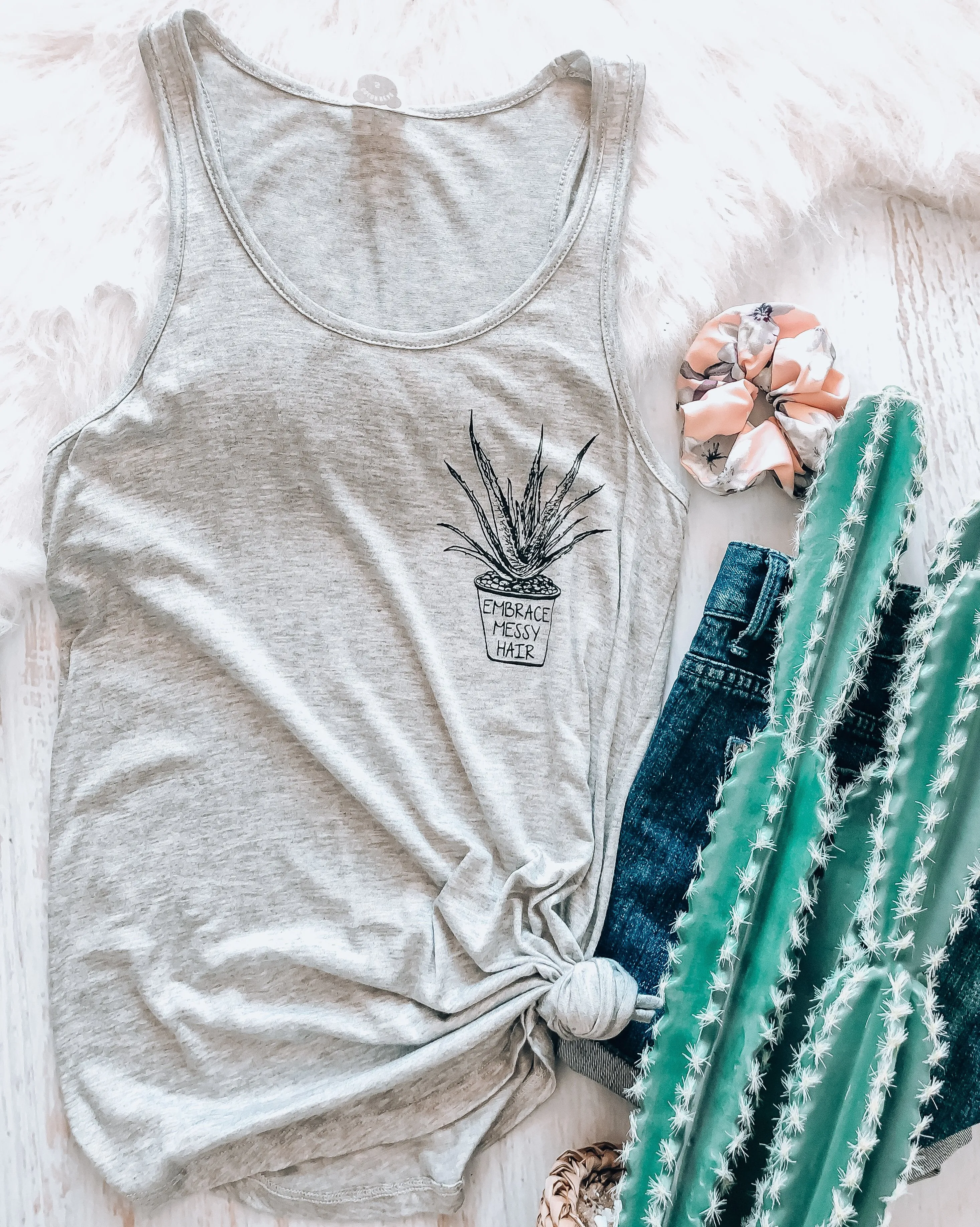 Embrace Messy Hair Tank
