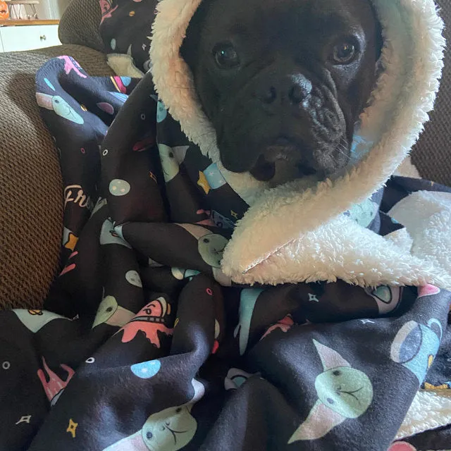 Frenchie Blanket | Frenchiestore | The Child on Black