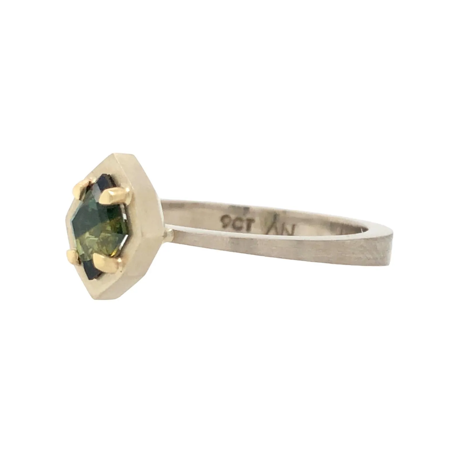 Gaia Ring with Australian Parti Sapphire & 9ct White Gold - Aislinn Neave