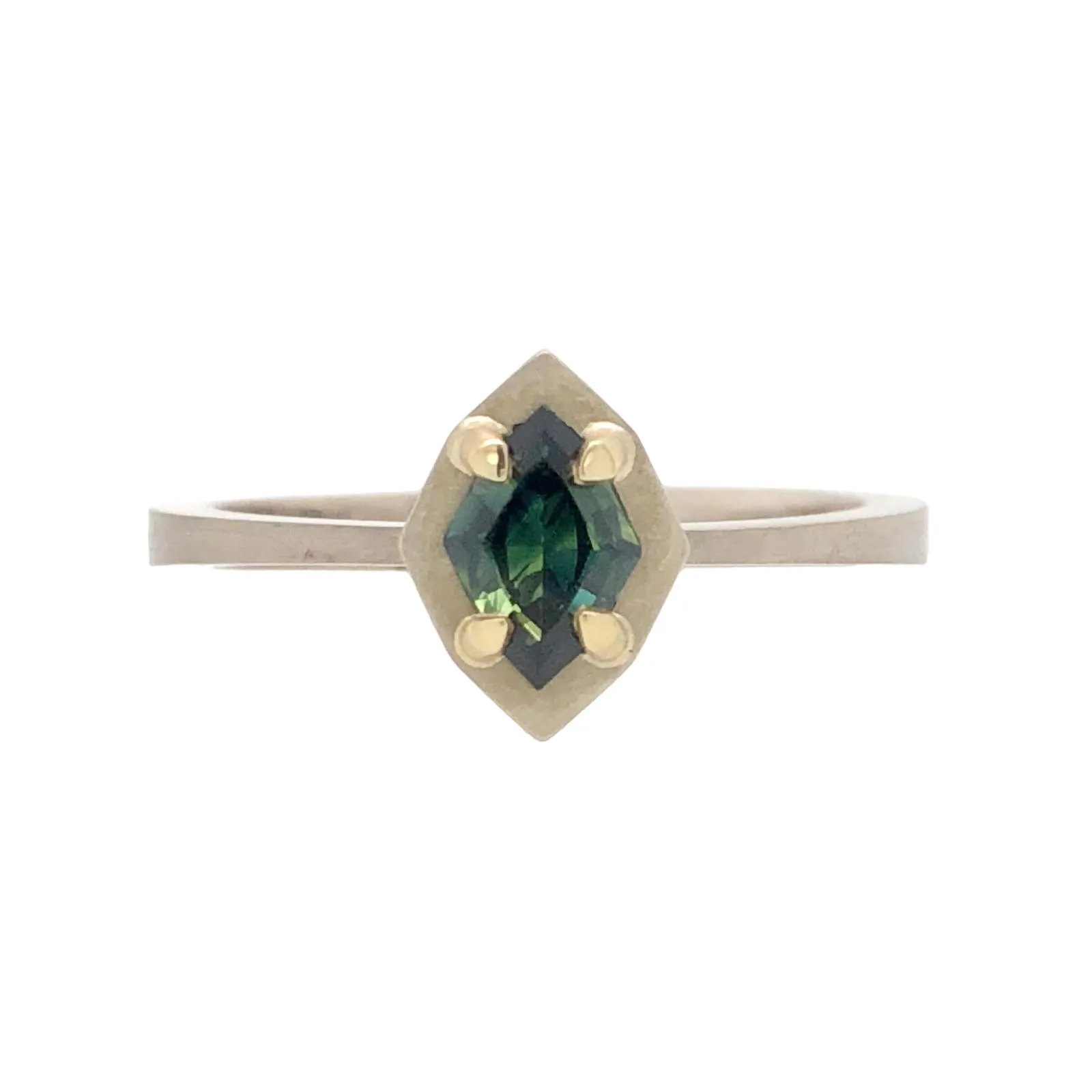 Gaia Ring with Australian Parti Sapphire & 9ct White Gold - Aislinn Neave
