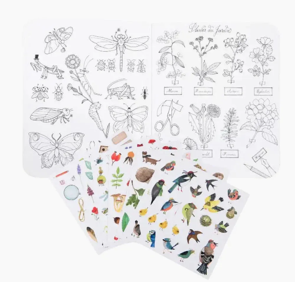 garden coloring sticker book