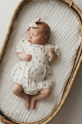 Garden Days | Ivory Floral Baby Romper