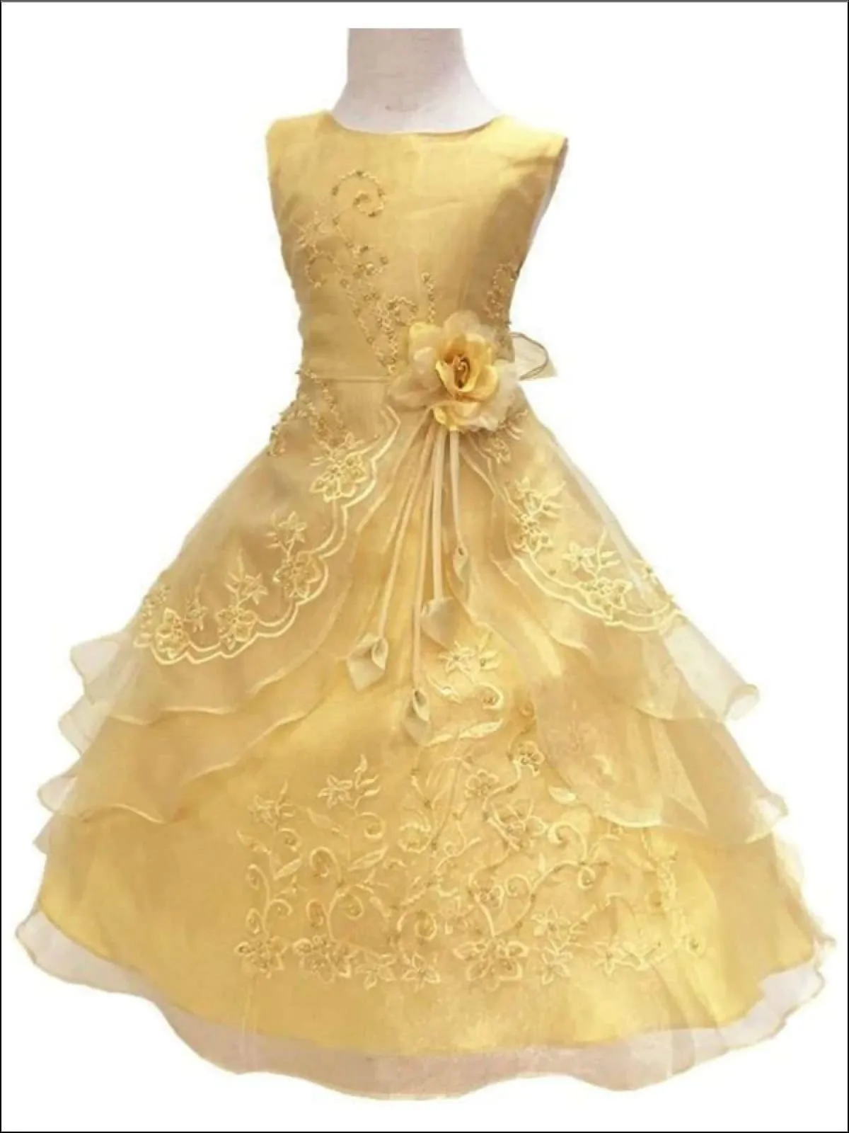 Girls Belle from Beauty and the Beast Inspired Princess Dress