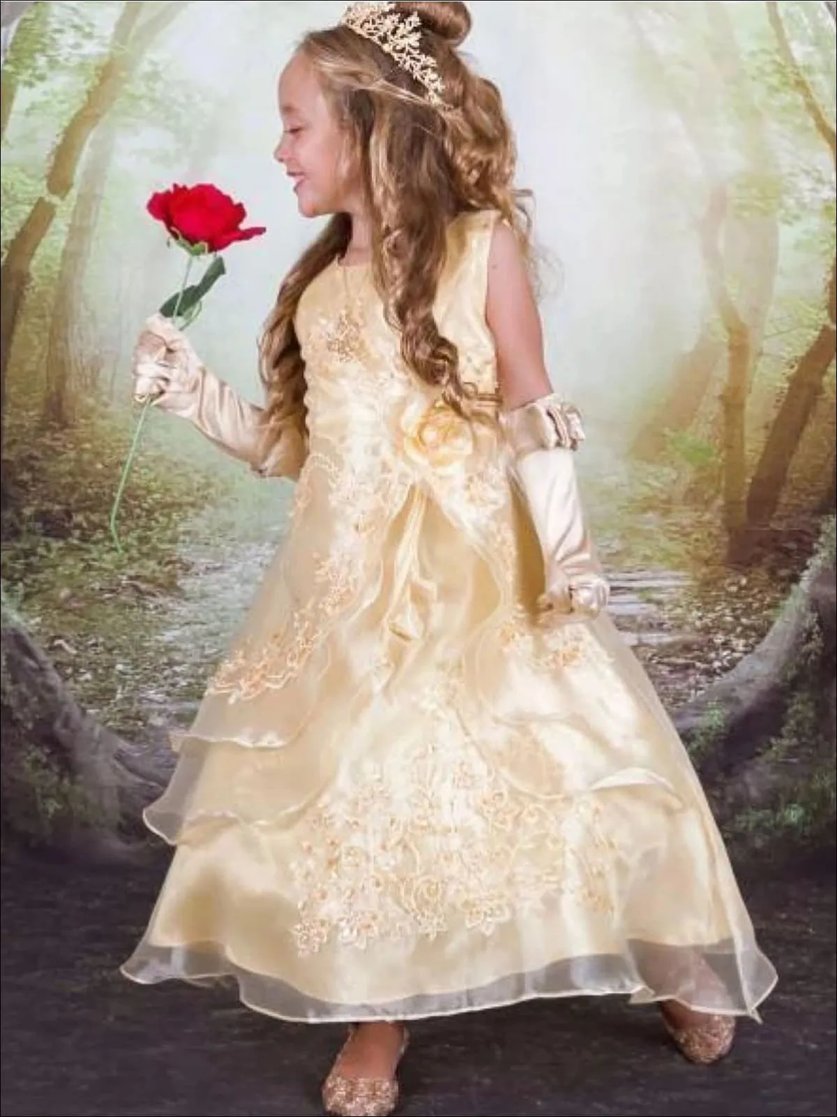 Girls Belle from Beauty and the Beast Inspired Princess Dress