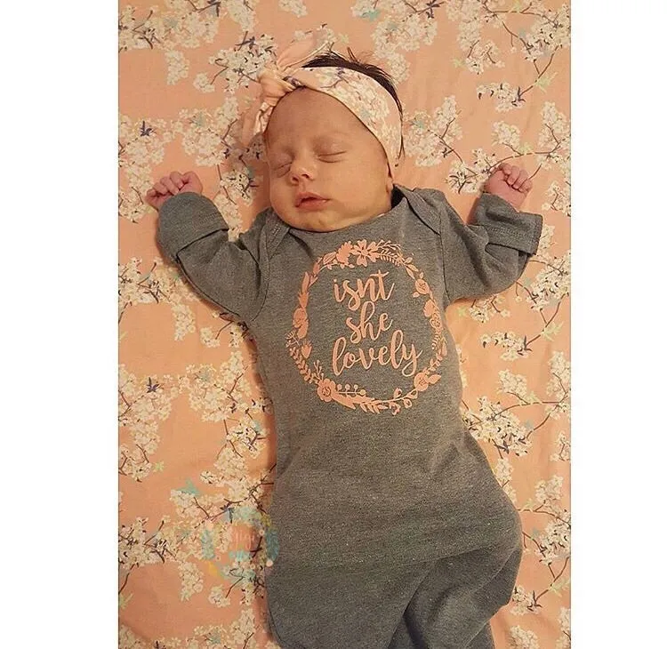 Gray and Peach Isn't she Lovely gown pink floral