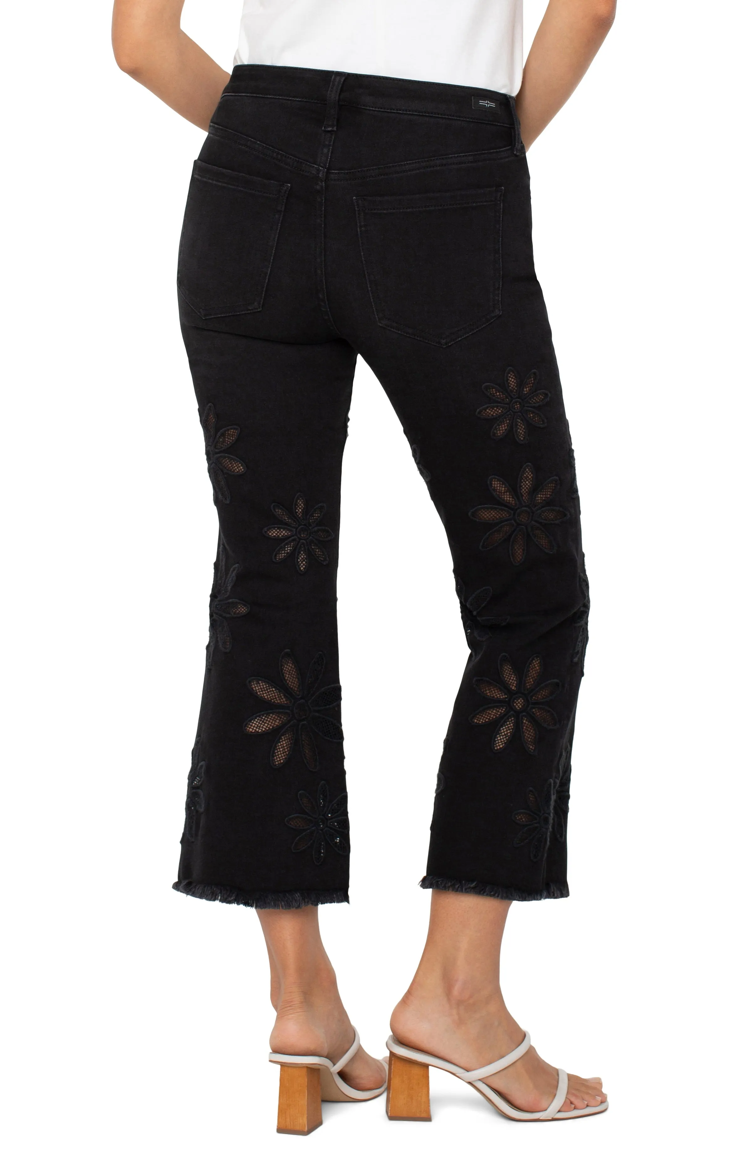 Hannah Cropped Flare-Black Daisy