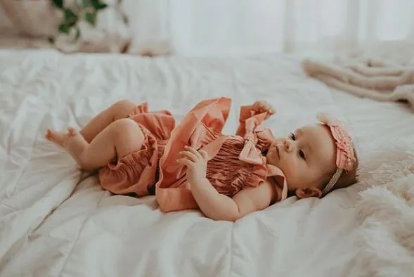 Kryssi Kouture Girls Dusty Rose Two Piece Ruched Bow Set