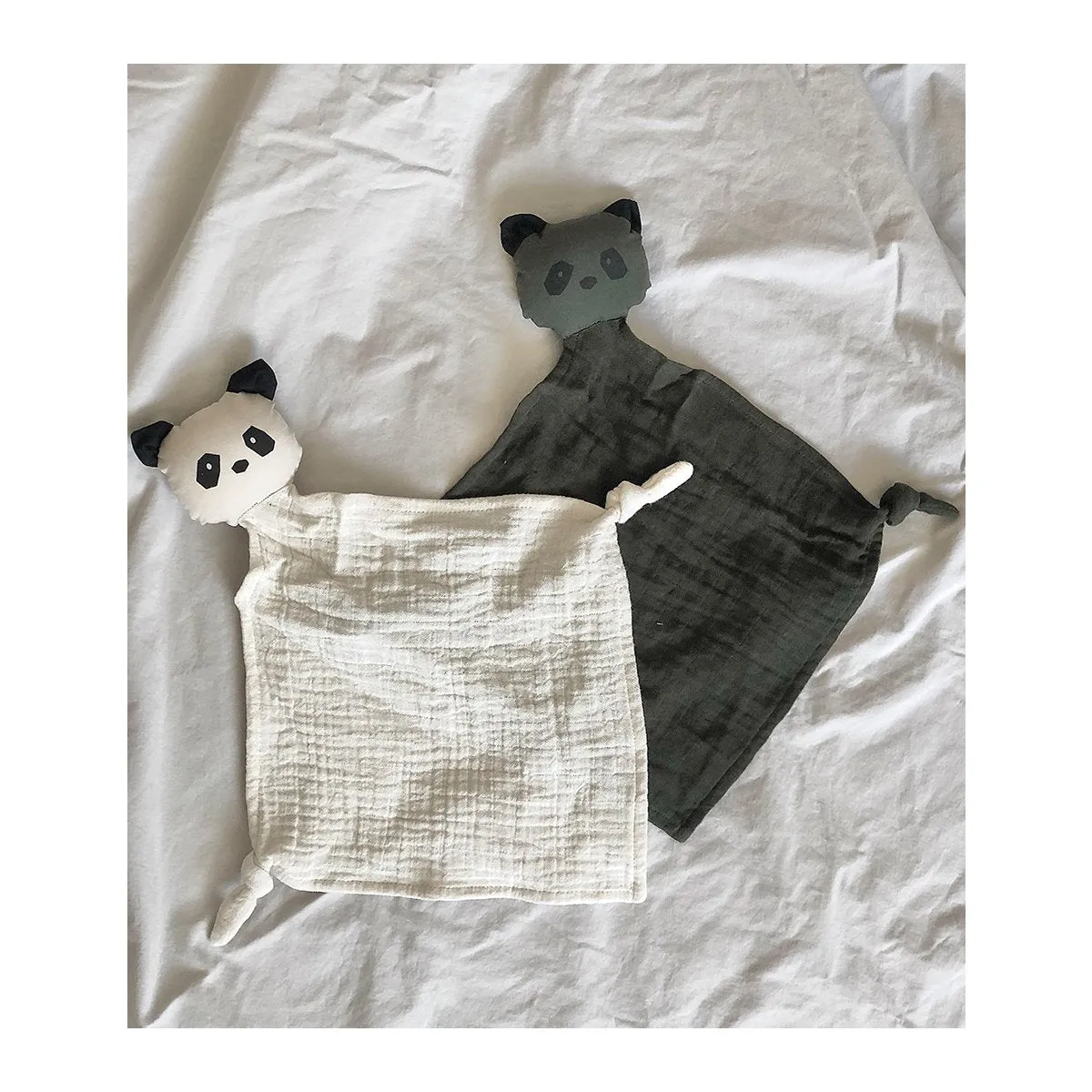 Liewood - Yoko Mini Cuddle Cloth 2 Pack - Panda Hunter Green/Sandy Mix