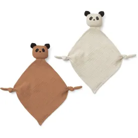 Liewood - Yoko Mini Cuddle Cloth 2 Pack - Panda Tuscany/Sandy Mix