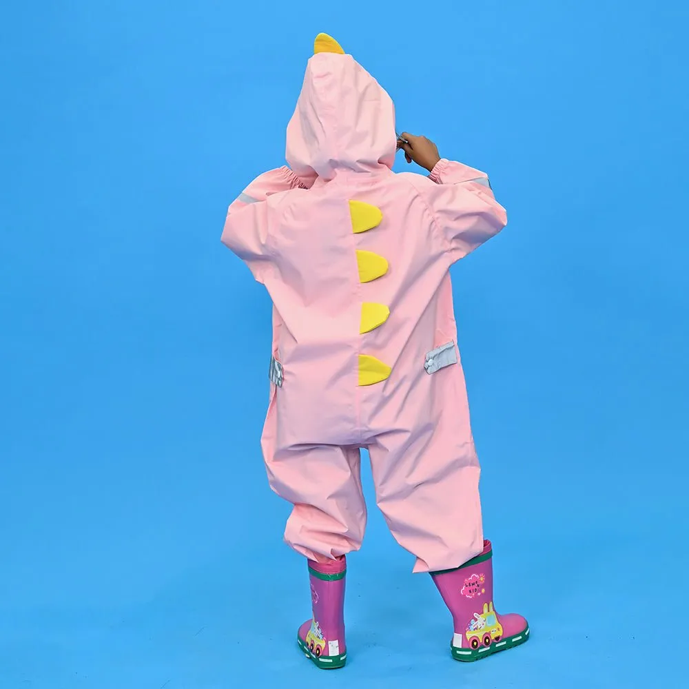 Light Pink Magic Uni theme full Jumpsuit Style Raincoat for Toddlers and Kids