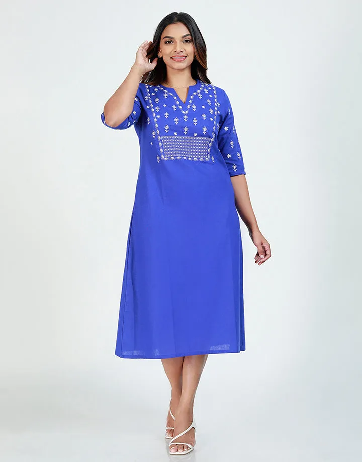 Linen Dress with Embroidery