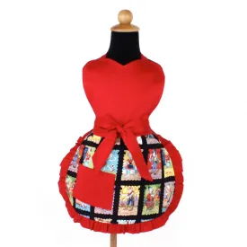 Little Girls Colorful Cartas Marcadas Apron  / One size Fits Ages 2-10 A-G165