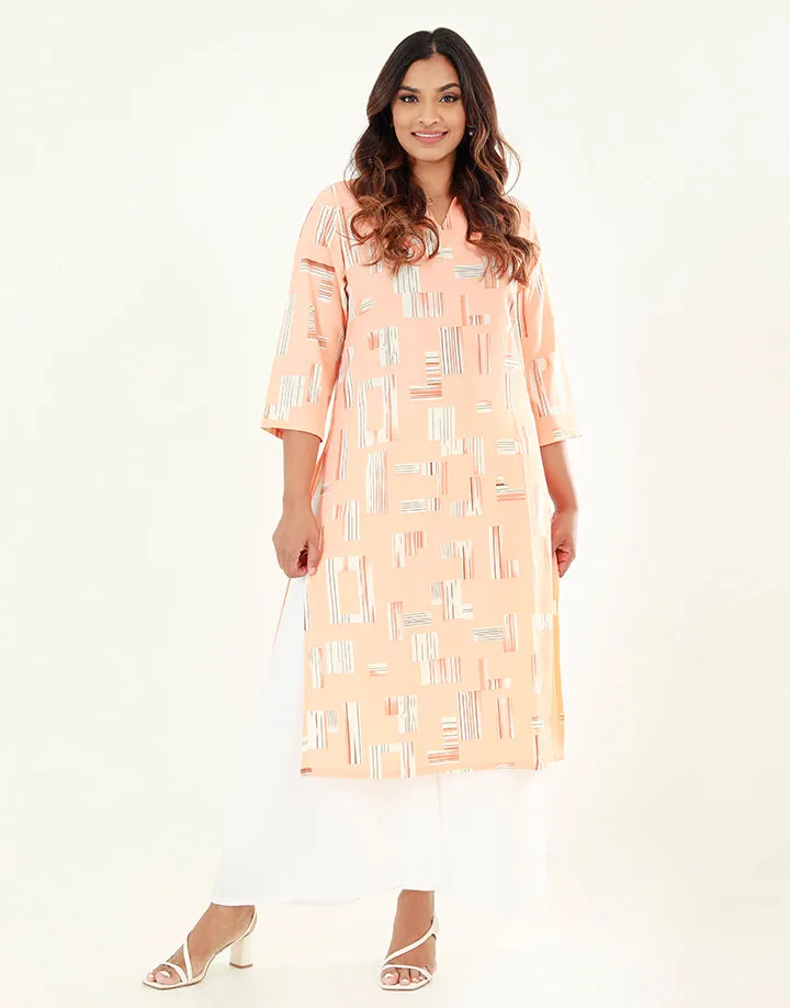 Midi Length Kurtha with ¾ Sleeves