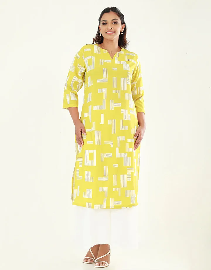 Midi Length Kurtha with ¾ Sleeves