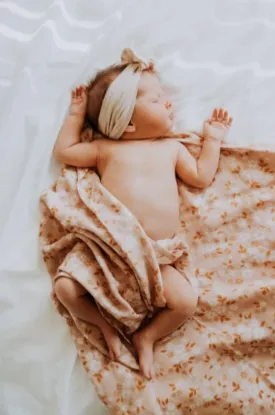 Mini Wander | Muslin Swaddle - Whimsy Floral Multi Peach