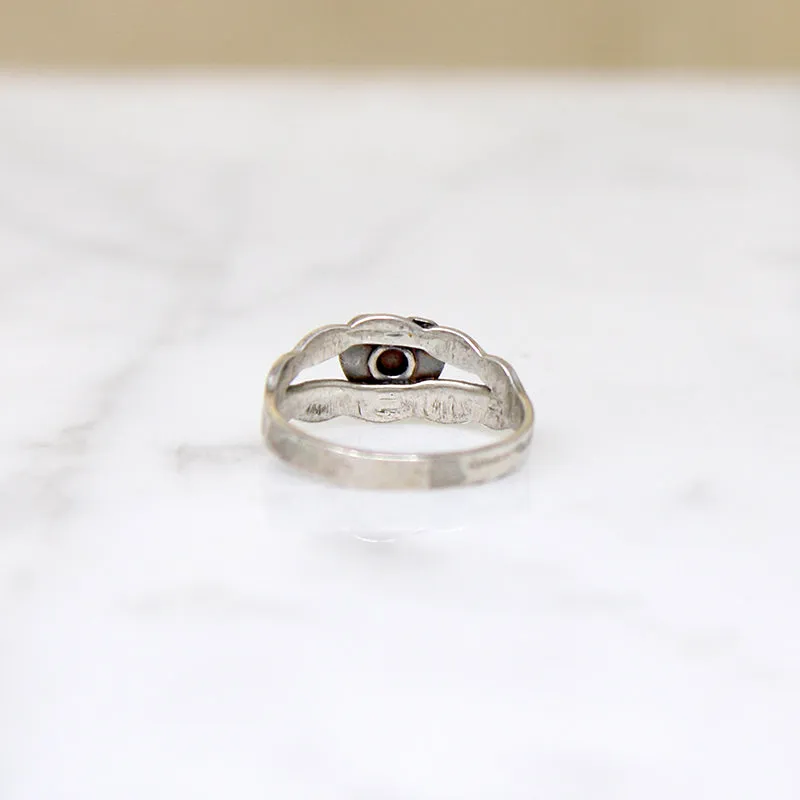 Miniature Heart Motif Sterling & Turquoise Ring