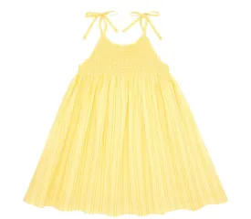 MINNOW~Pineapple stripe smocked dress w ties