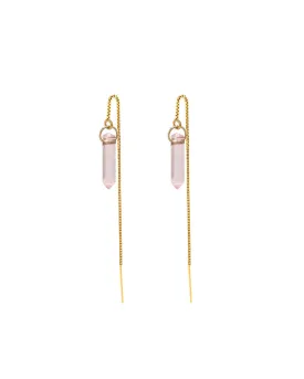 Moon Child Earrings - Rose Quartz