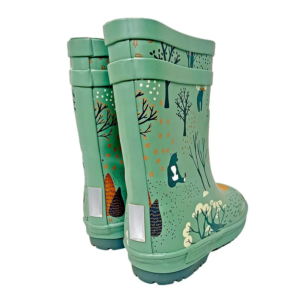 Mr. Olive Wood, Flexible Rubber Rain Gumboots for Toddlers and Kids