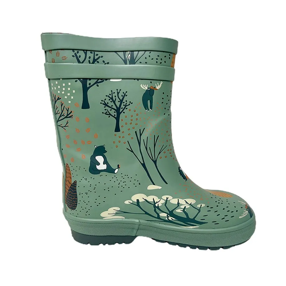 Mr. Olive Wood, Flexible Rubber Rain Gumboots for Toddlers and Kids