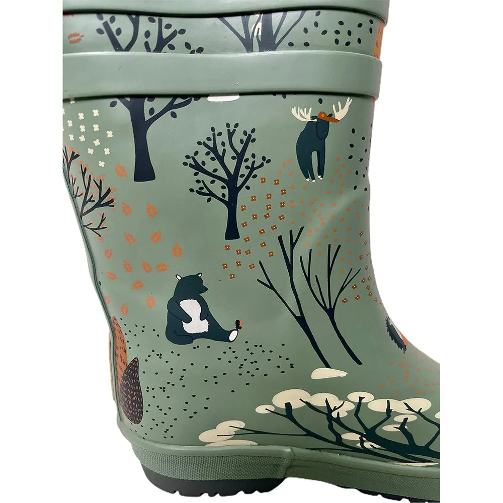 Mr. Olive Wood, Flexible Rubber Rain Gumboots for Toddlers and Kids