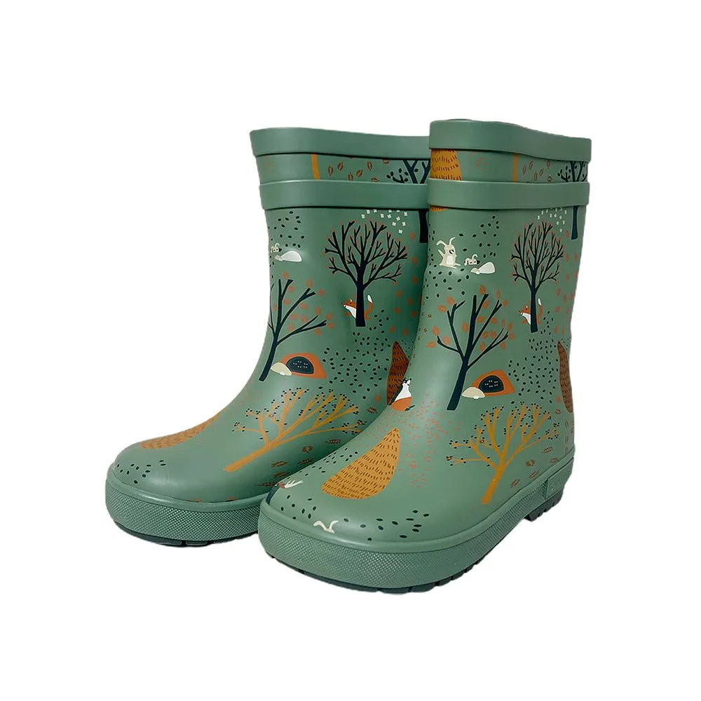 Mr. Olive Wood, Flexible Rubber Rain Gumboots for Toddlers and Kids