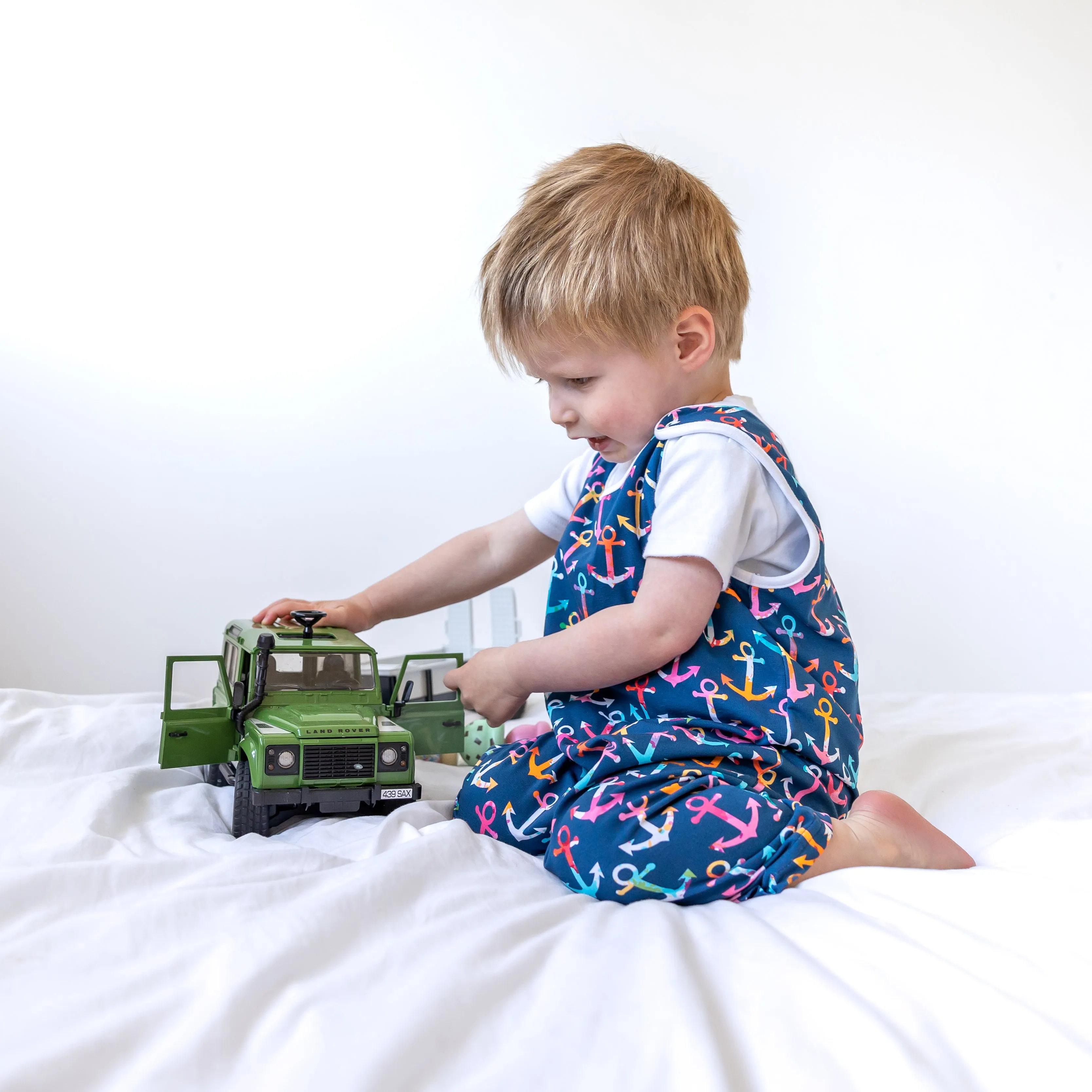 Multi colour Anchor print sleeveless shortie romper