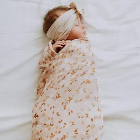 Muslin Swaddle - Whimsy Floral Multi Peach