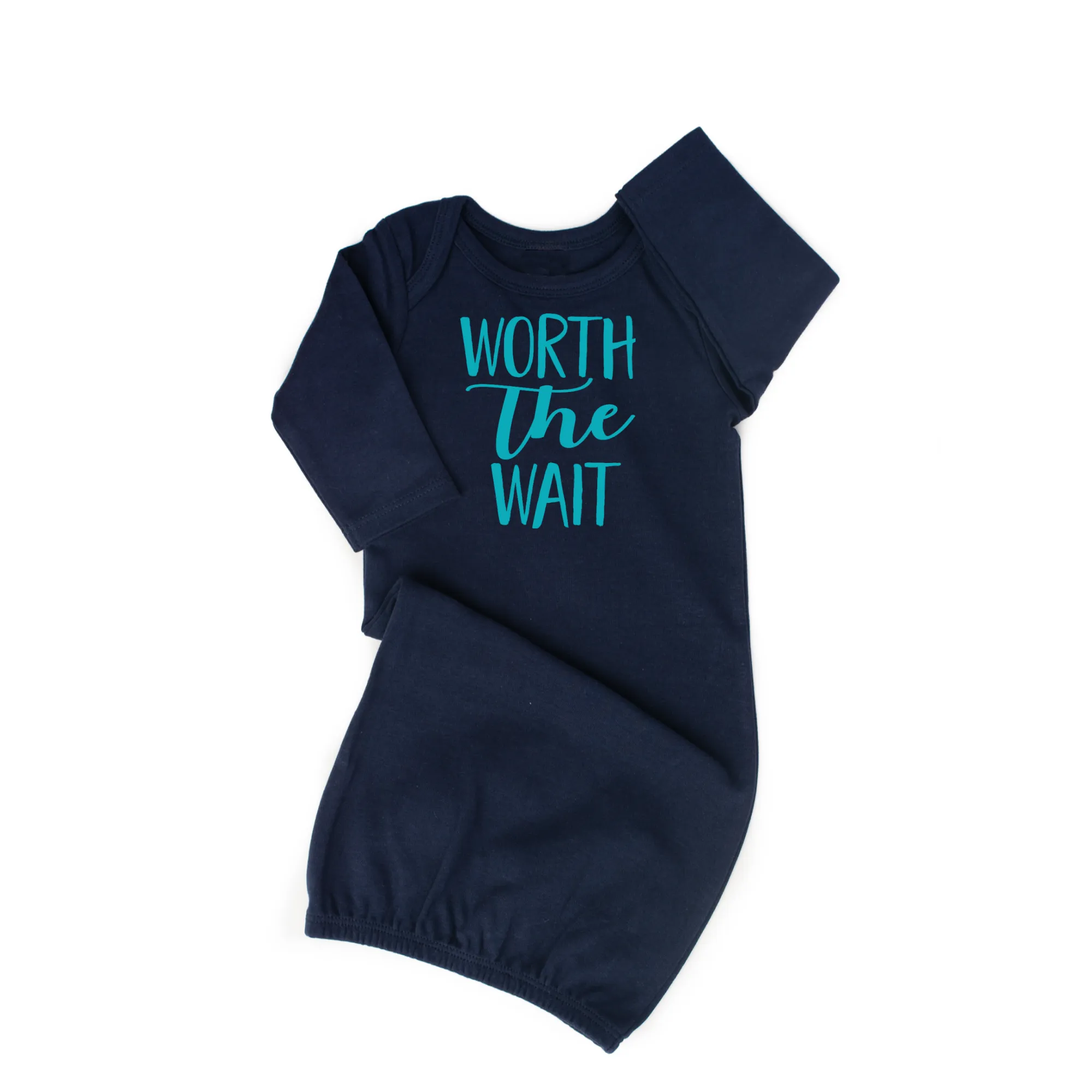 Navy gown and Teal Worth the Wait