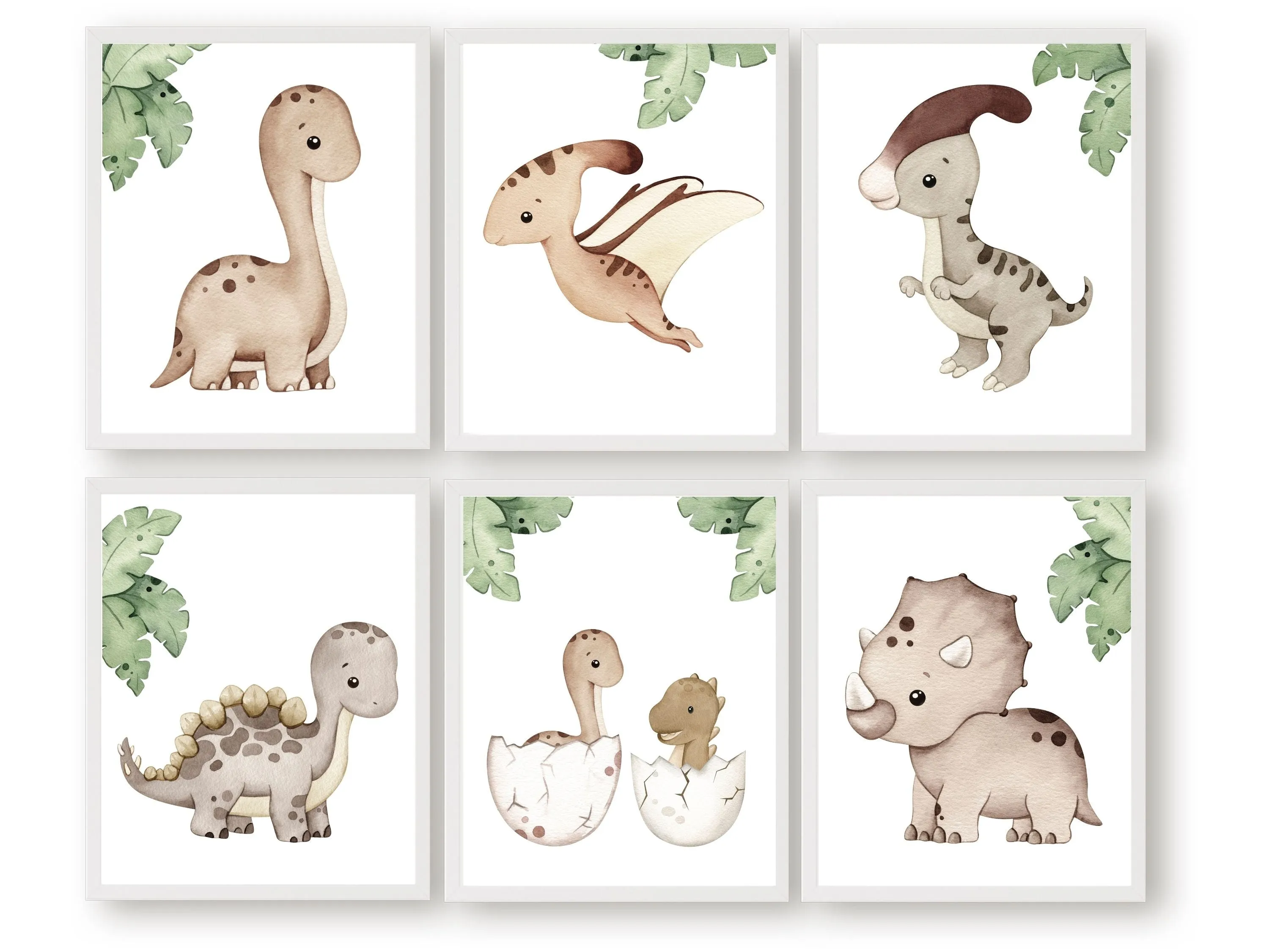 Neutral Dino Nursery Prints