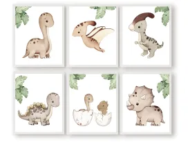 Neutral Dino Nursery Prints