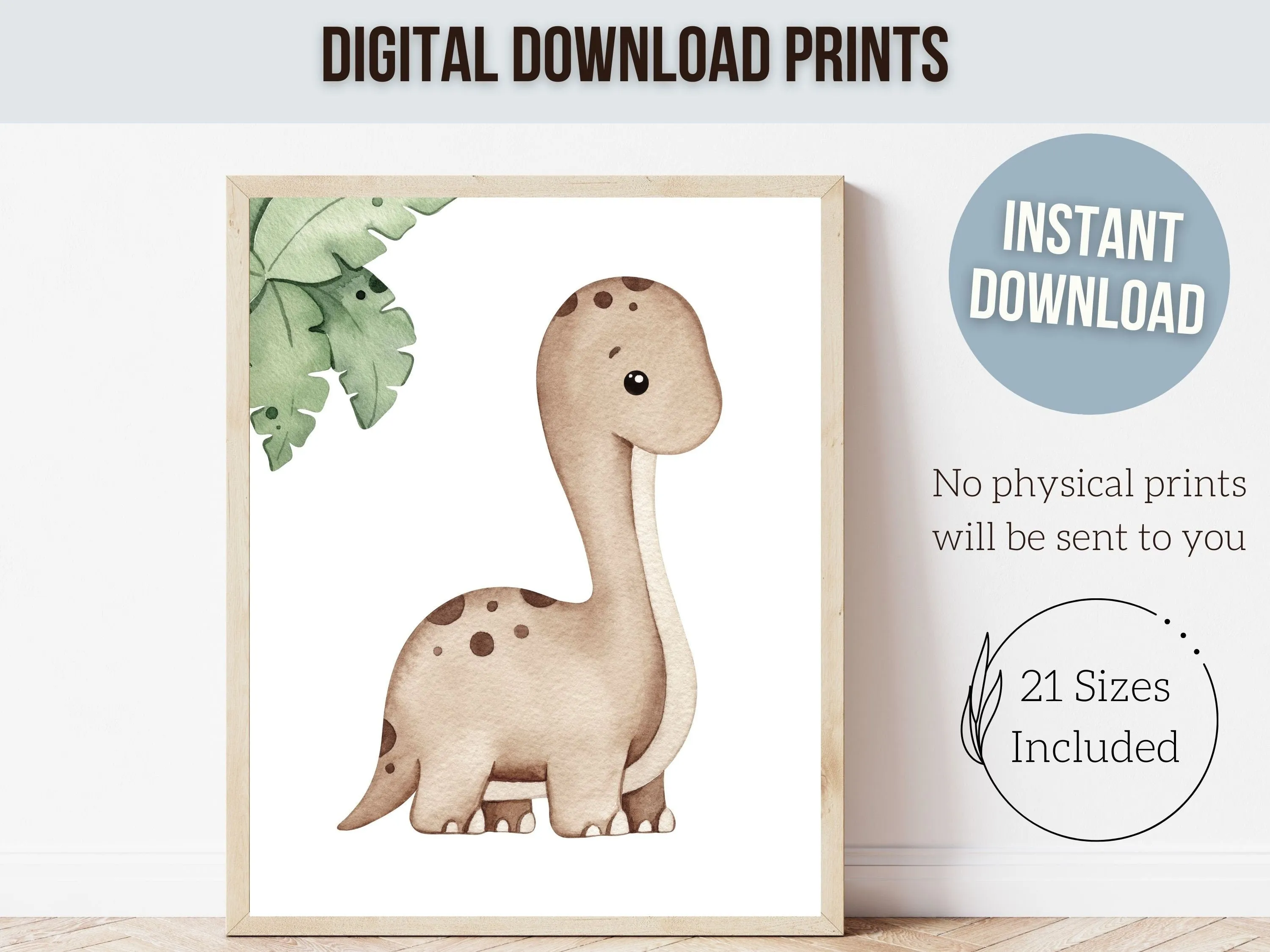 Neutral Dino Nursery Prints